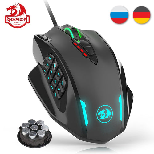 Redragon M908 RGB Gaming Mouse 12400DPI 19 Programmable Buttons