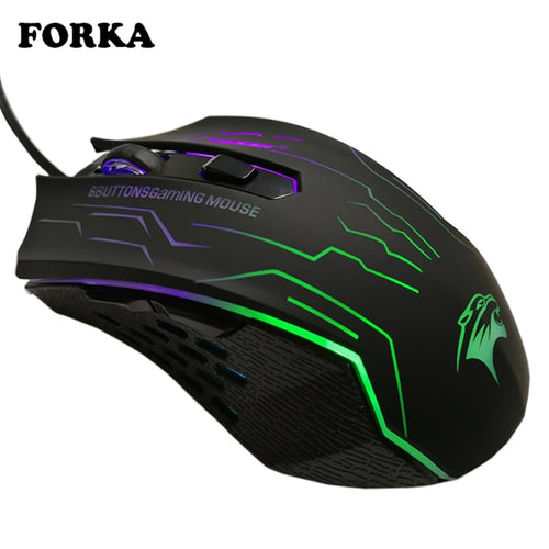Forka Silent Click Wired Gaming Mouse 3200DPI 6 Buttons
